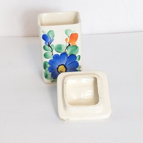 Vintage Ditmar Urbach Spice Jar Czechoslovakia Hand Paint Lid Container Ceramics - Picture 2 of 10